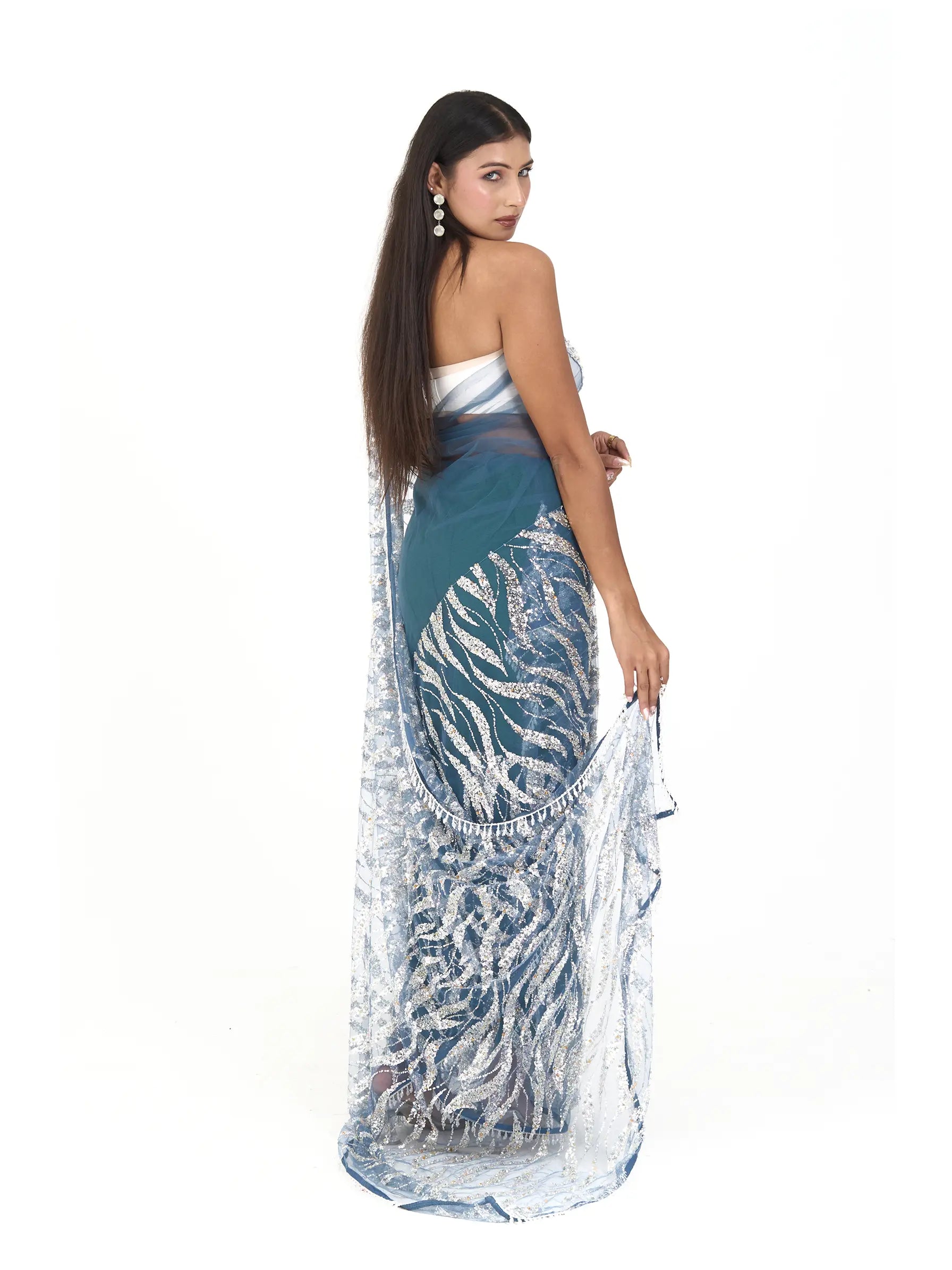 Leheriya net Saree | Blue Indian Saree for Women