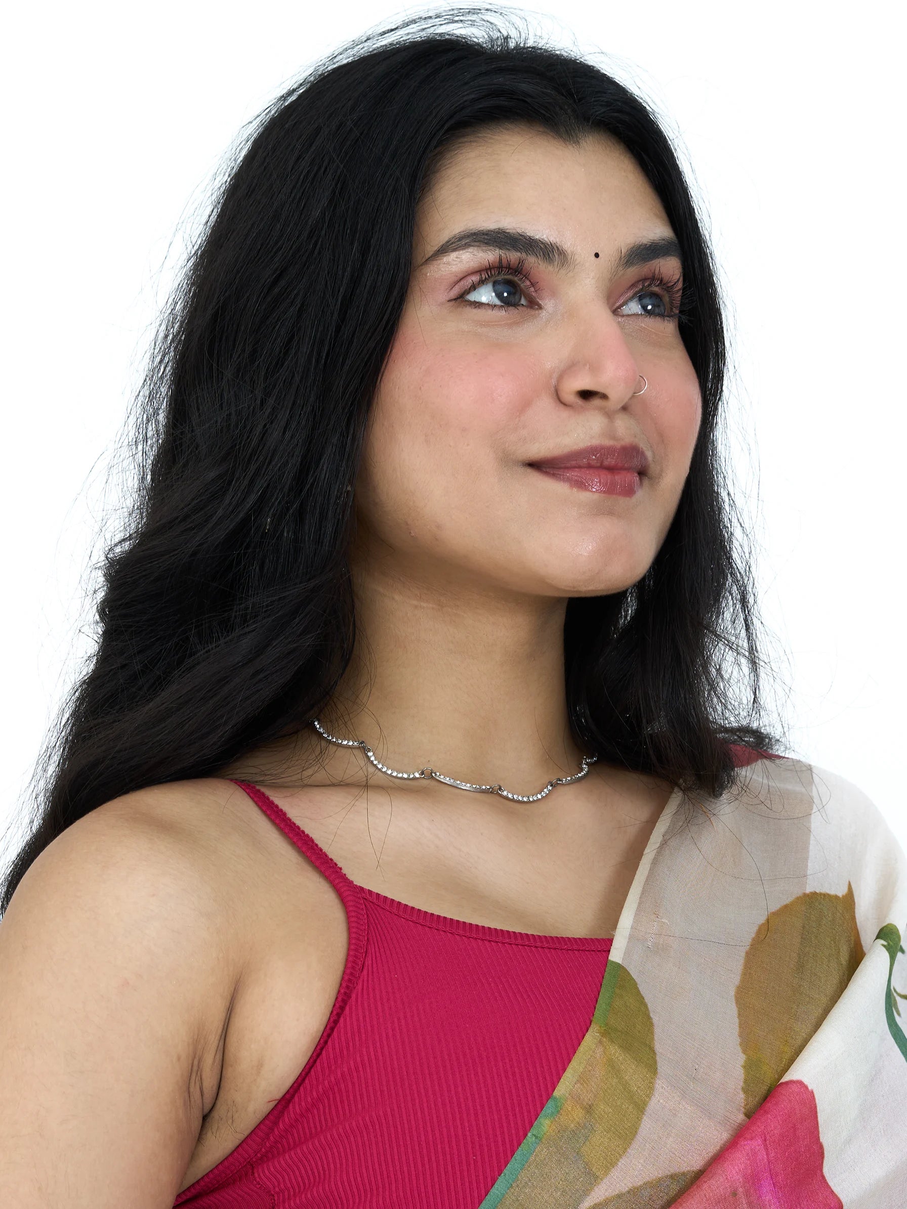 Ivory Tussar Silk Saree | Watercolor Floral Digital Print