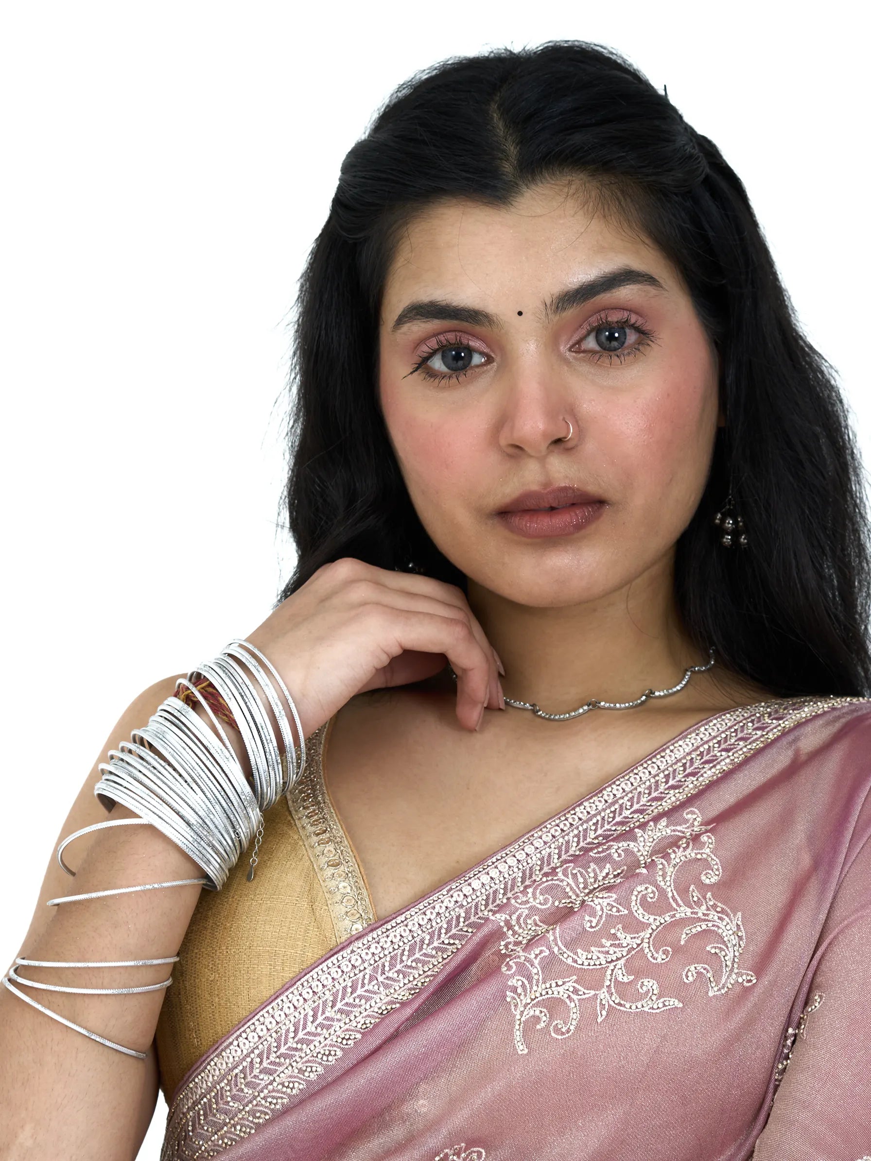 Pink Tissue Silk Saree | Zardozi Embroidered Phulkari Saree
